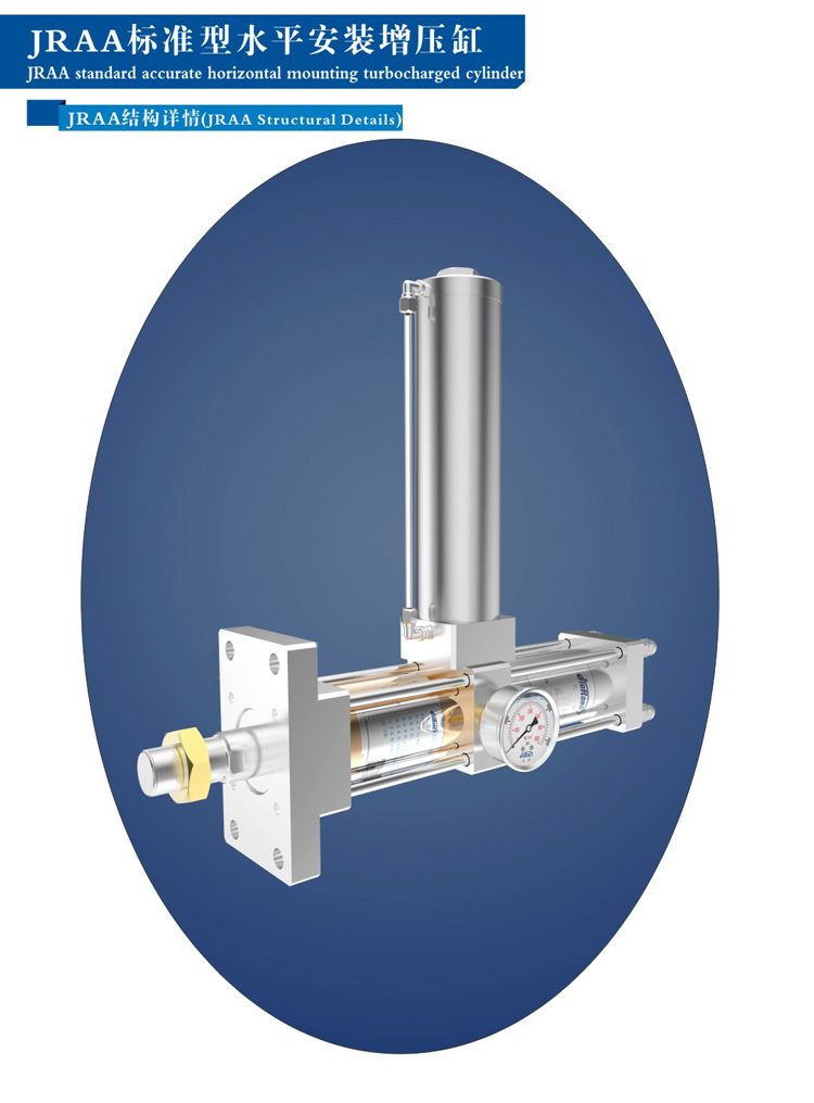 水平安裝臥式氣液增壓缸產品外觀結構 水平安裝臥式氣液增壓缸產品外觀結構